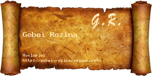 Gebei Rozina névjegykártya
